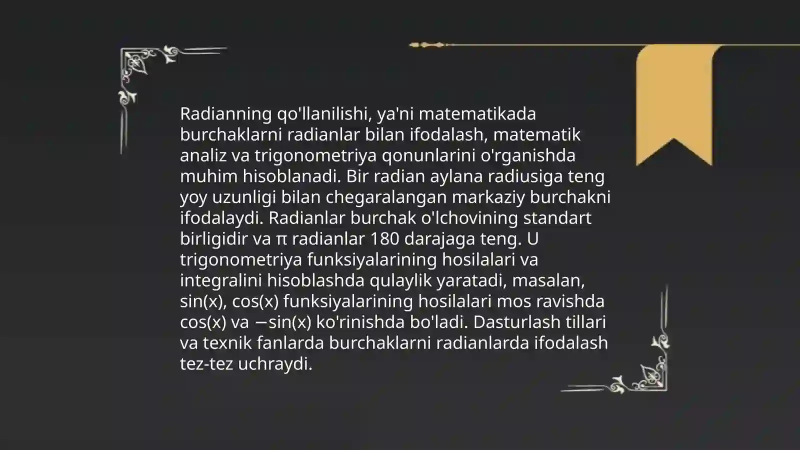 Burchak o'lchovlari 4