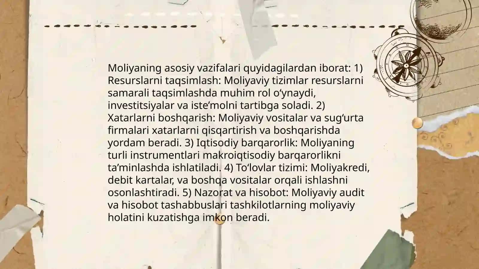 Moliyaning moxiyati va vazifalari. Moliya tizimi 4