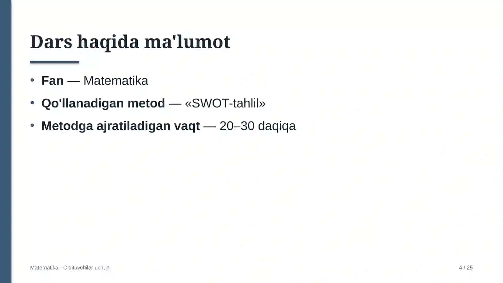 matematika darslarida swot tahlil metodidan foydalanish 8295 4