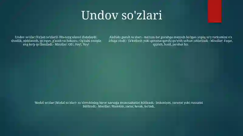 Alohida Guruh SoʻZlar 4