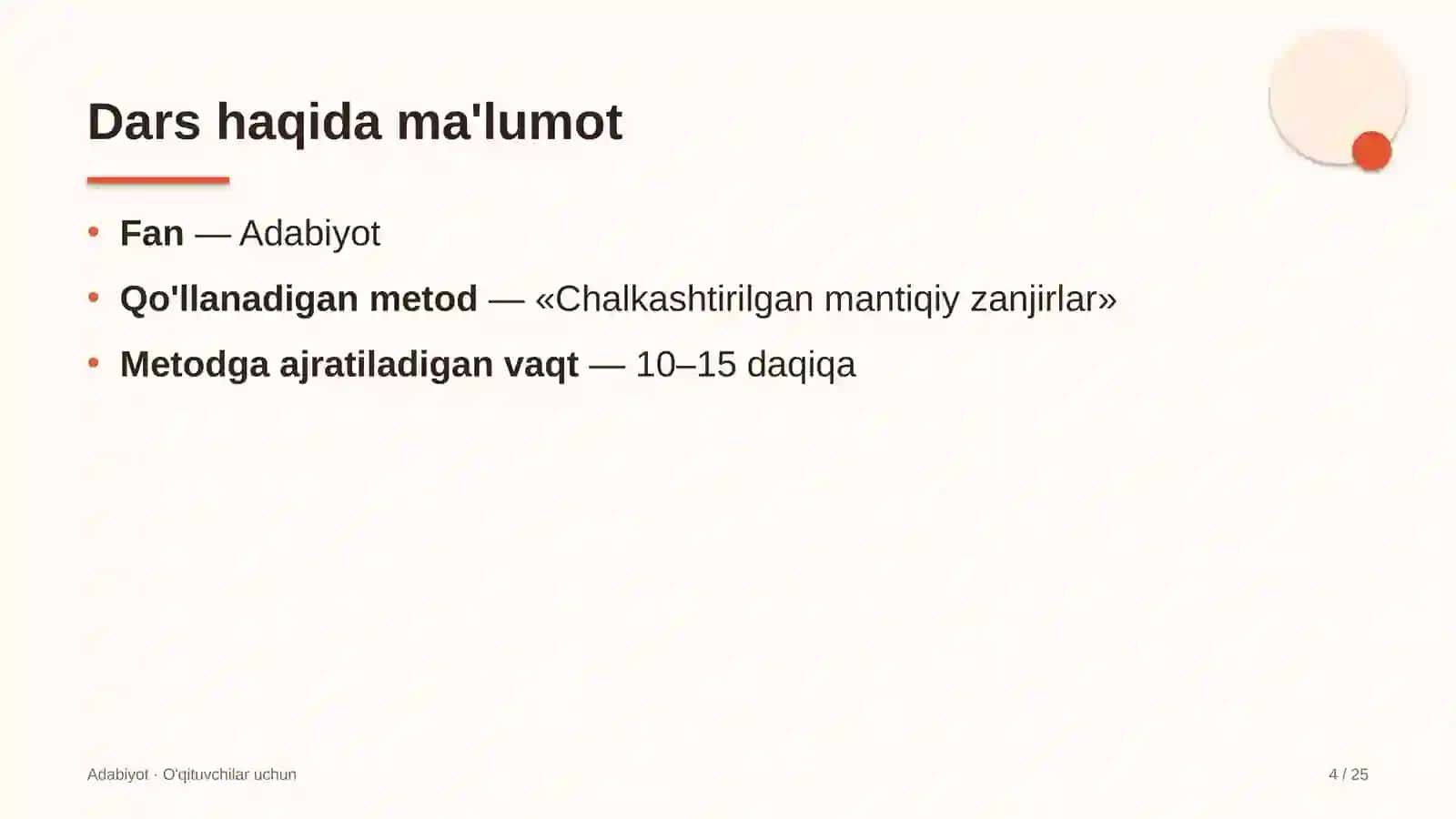 adabiyot darslarida chalkashtirilgan mantiqiy zanjirlar metodidan foydalanish 1566 4