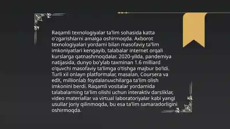 Ta'lim rivojlanishining yangi pedagogik texnologiyalarning mohiyati 4