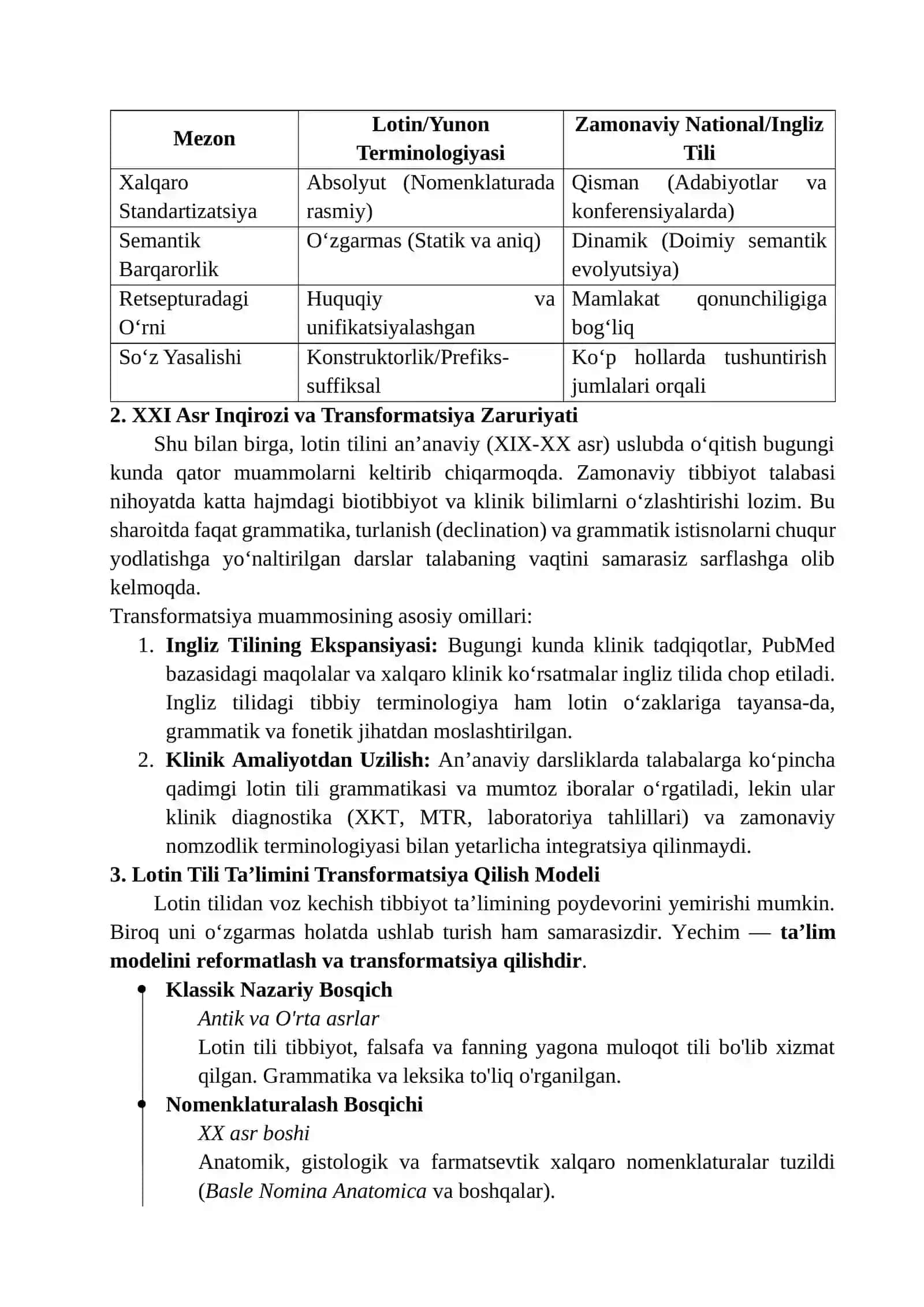 LOTIN TILINING ZAMONAVIY TIBBIYOT TA’LIMIDAGI AHAMIYATINI SAQLAB QOLISH YOKI TRANSFORMATSIYA QILISH MUAMMOSI 4