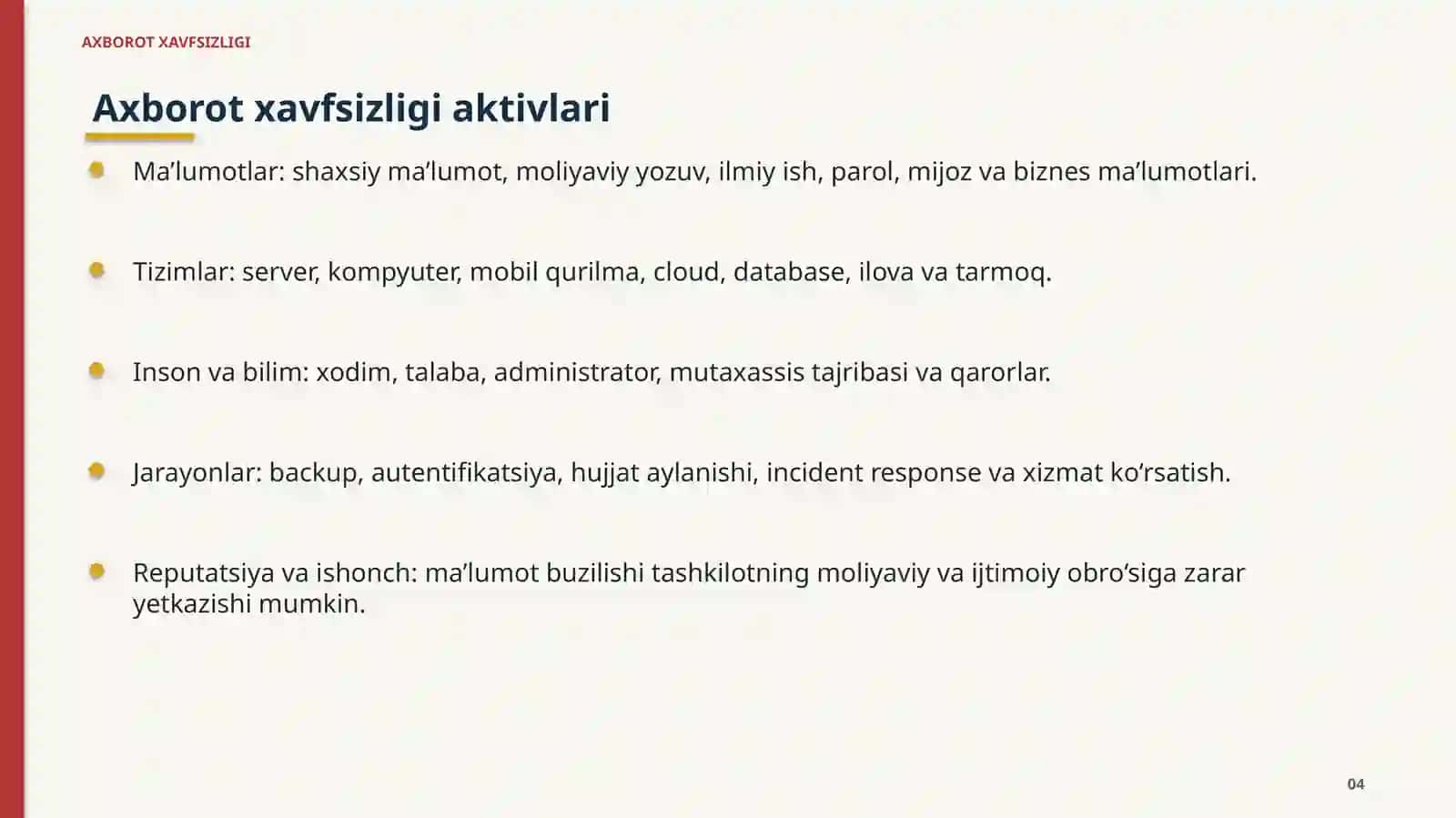 AXBOROT XAVFSIZLIGI 4