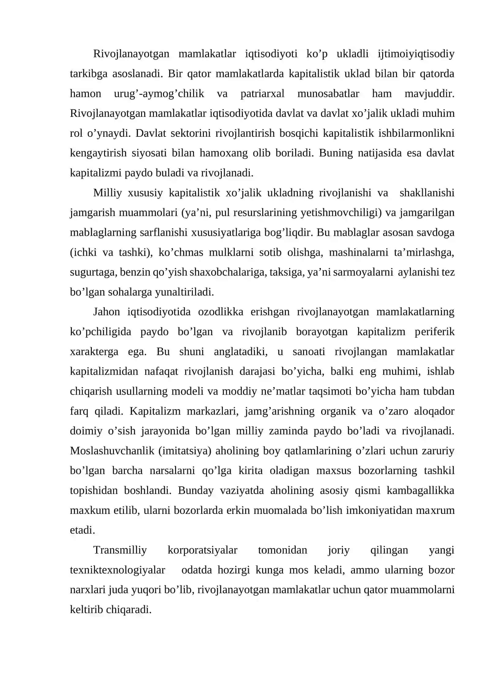 Rivojlanayotgan mamlakatlar – хalqaro iqtisodiy munosabatlar tizimida 4