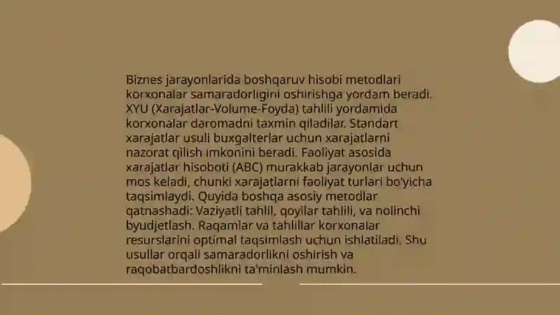 Biznes jarayonlarini tashkil etishda boshqaruv hisobining o‘rni 4