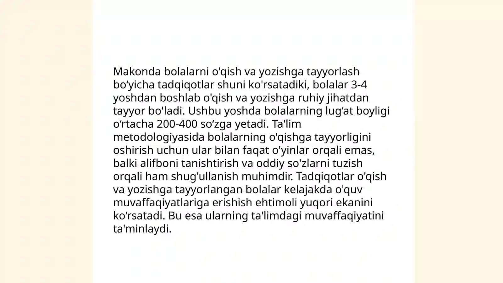 Maktab taʼlimiga tayyorlash 4