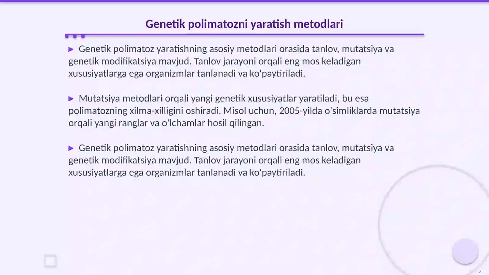 Genetik polimatozni yaratish 4