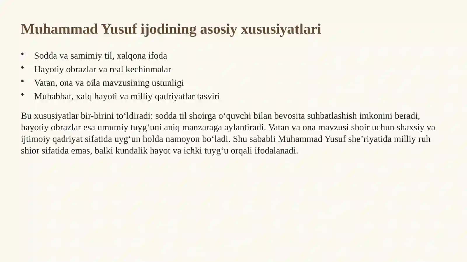 MUHAMMAD YUSUF SHE’RIYATIDA MILLIY RUH 4