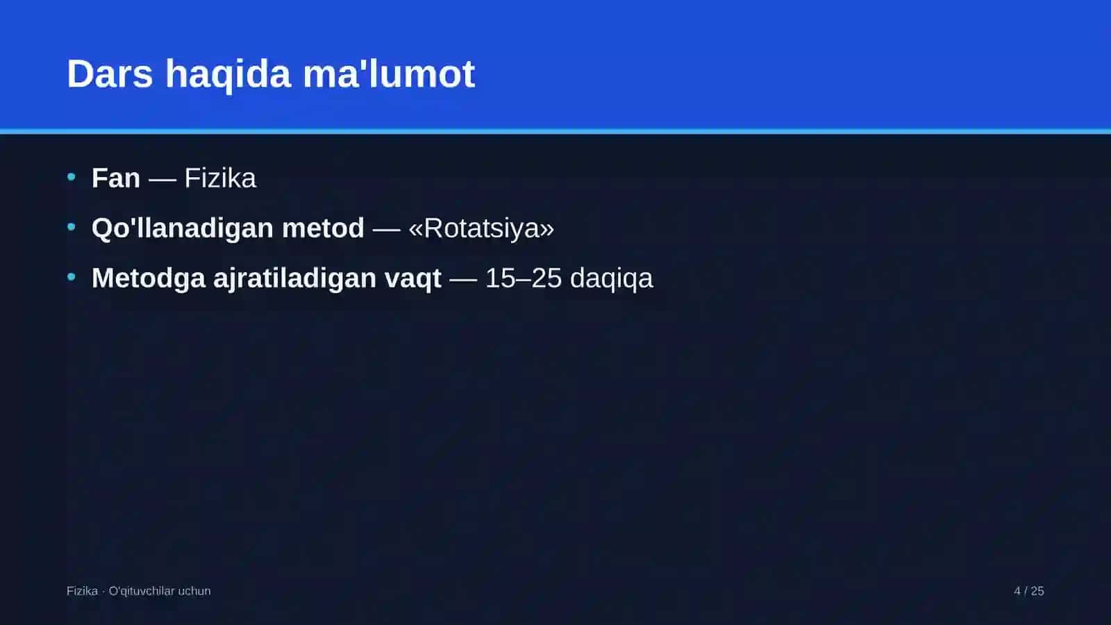 fizika darslarida rotatsiya metodidan foydalanish 7474 4