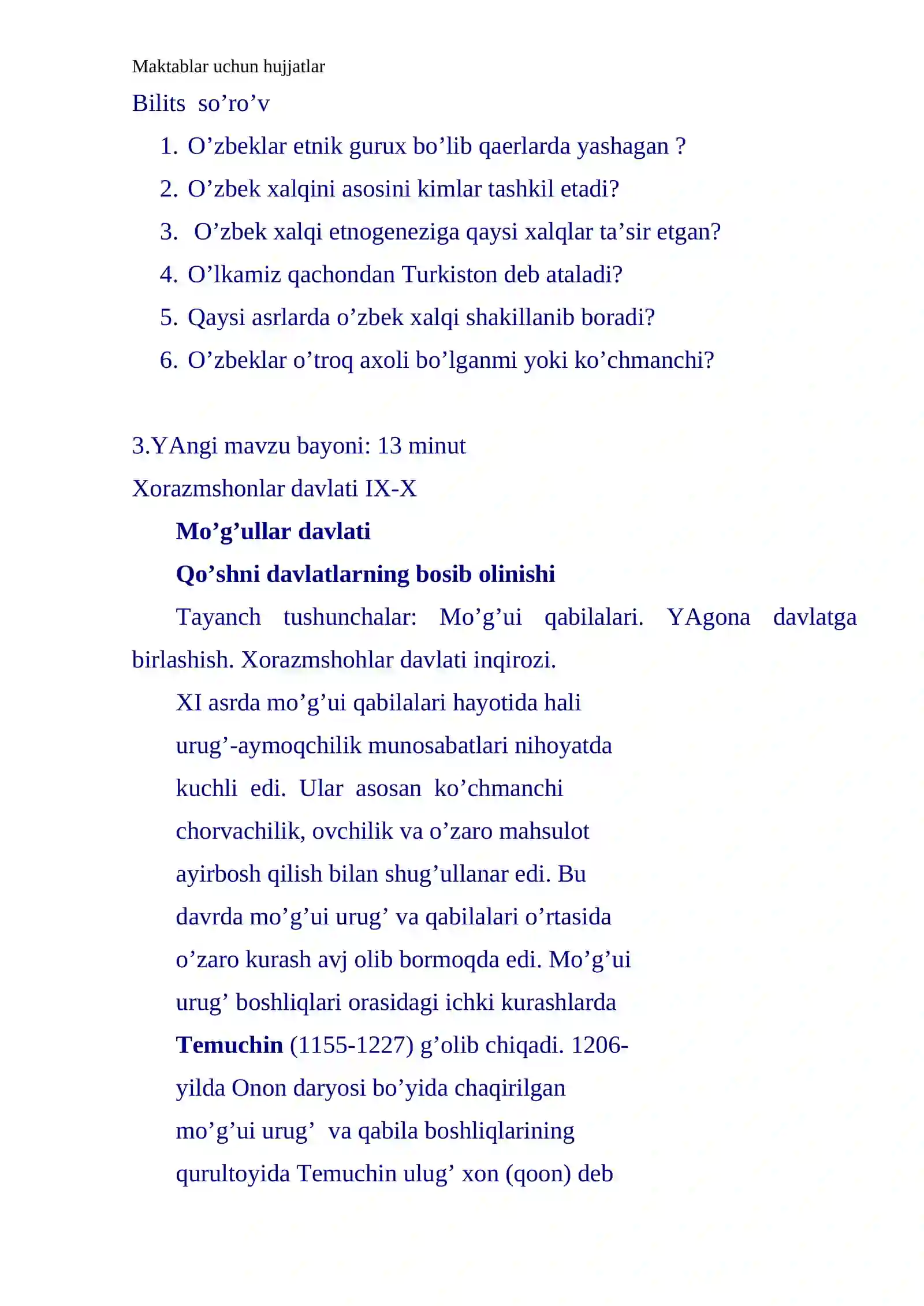7 – sinf O’zbekiston tarixi 4