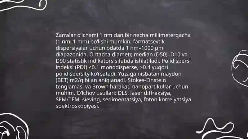 Dag'al-dispers sistemalarning xossalari va ularni tibbiyot va farmakologiyada ishlatilishi 4