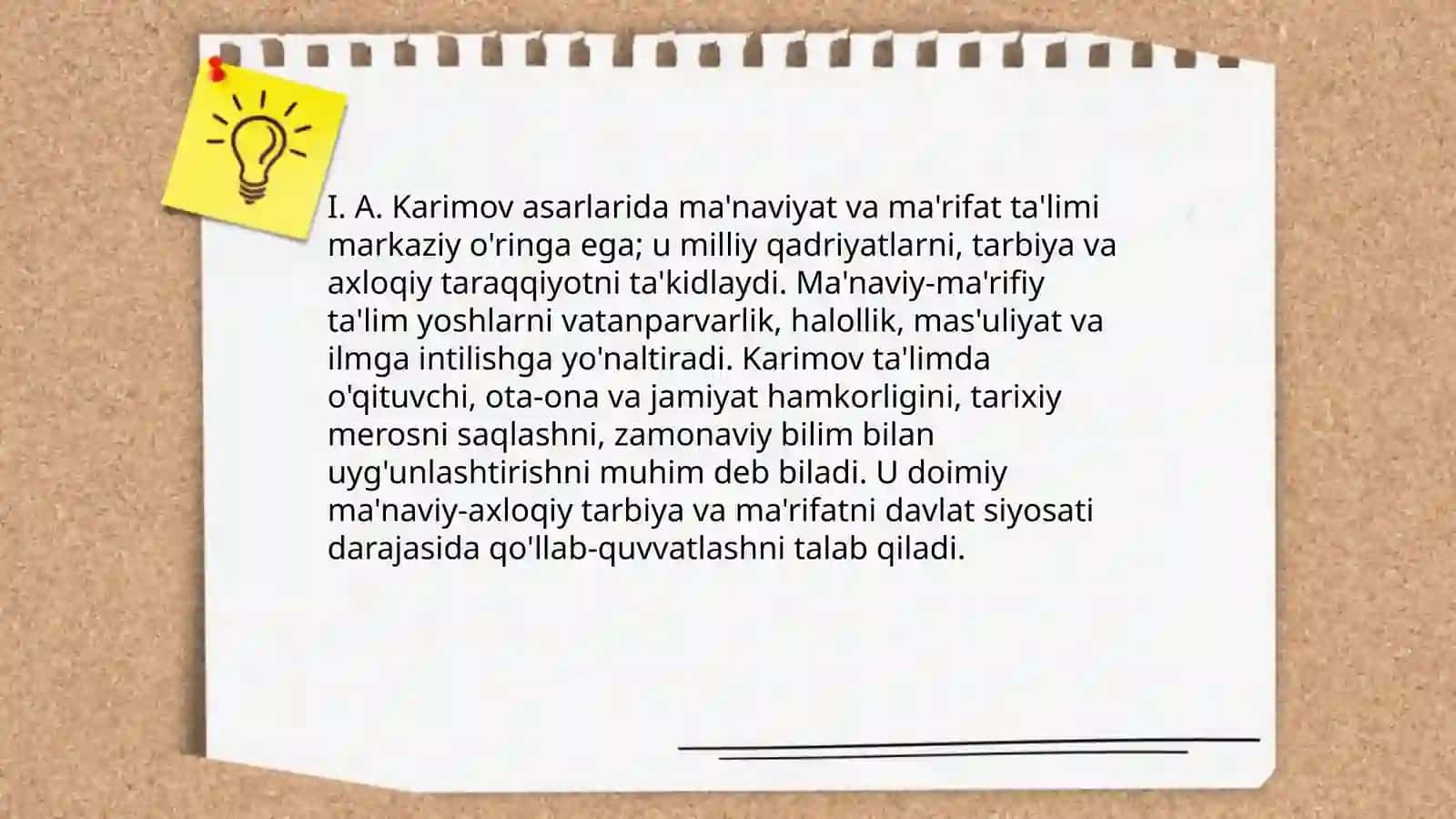 I. A. Karimov asarlarida ta'lim tarbiya masalalari 4