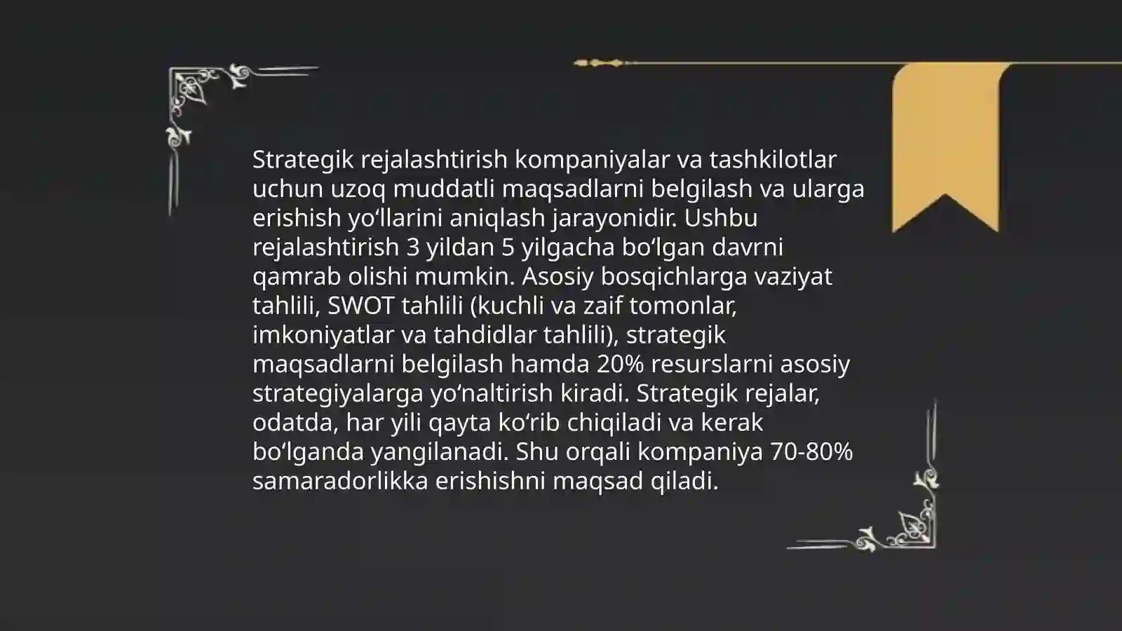 Biznesni rejalashtrish va uning turlari 4