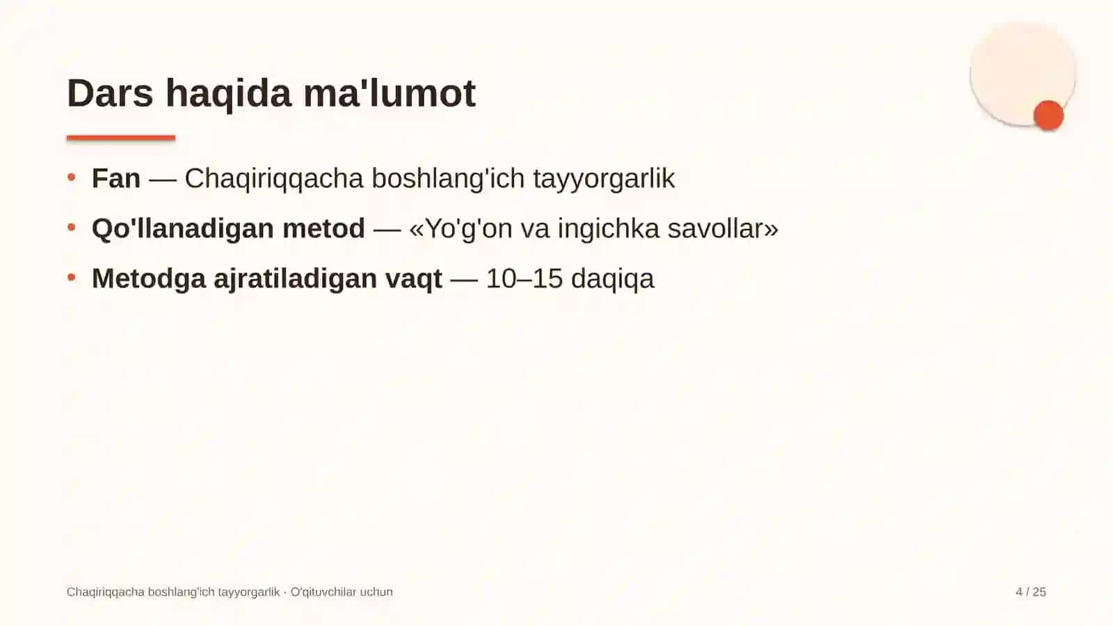 chaqiriqqacha boshlang'ich tayyorgarlik darslarida yo'g'on va ingichka savollar metodidan foydalanish 6529 4