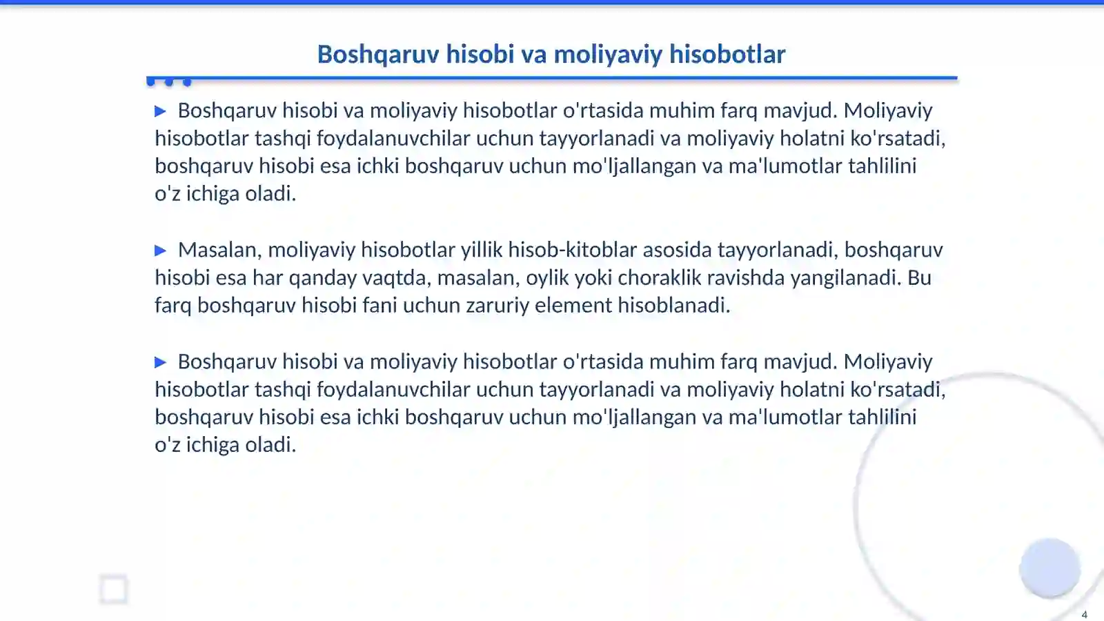 Boshqaruv hisobi fanining predmeti va vazifalari 4