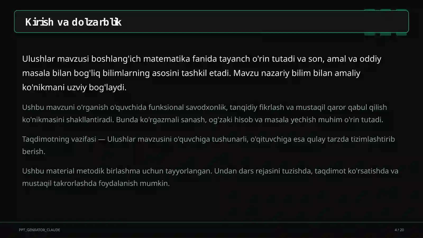 Ulushlar (3-sinf) 4