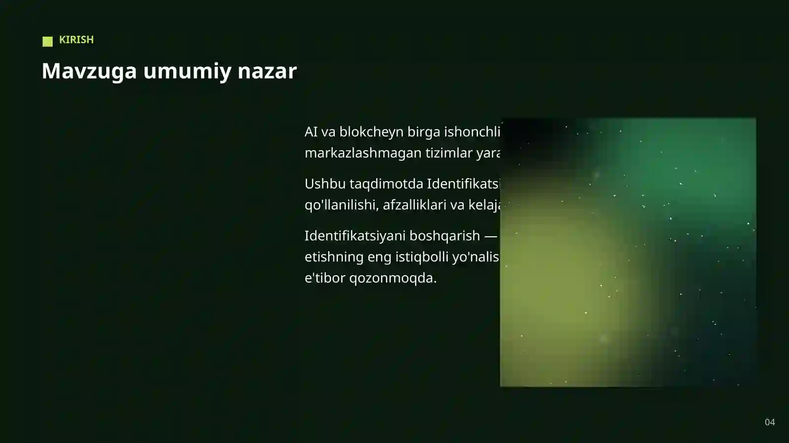 Identifikatsiyani boshqarish 4