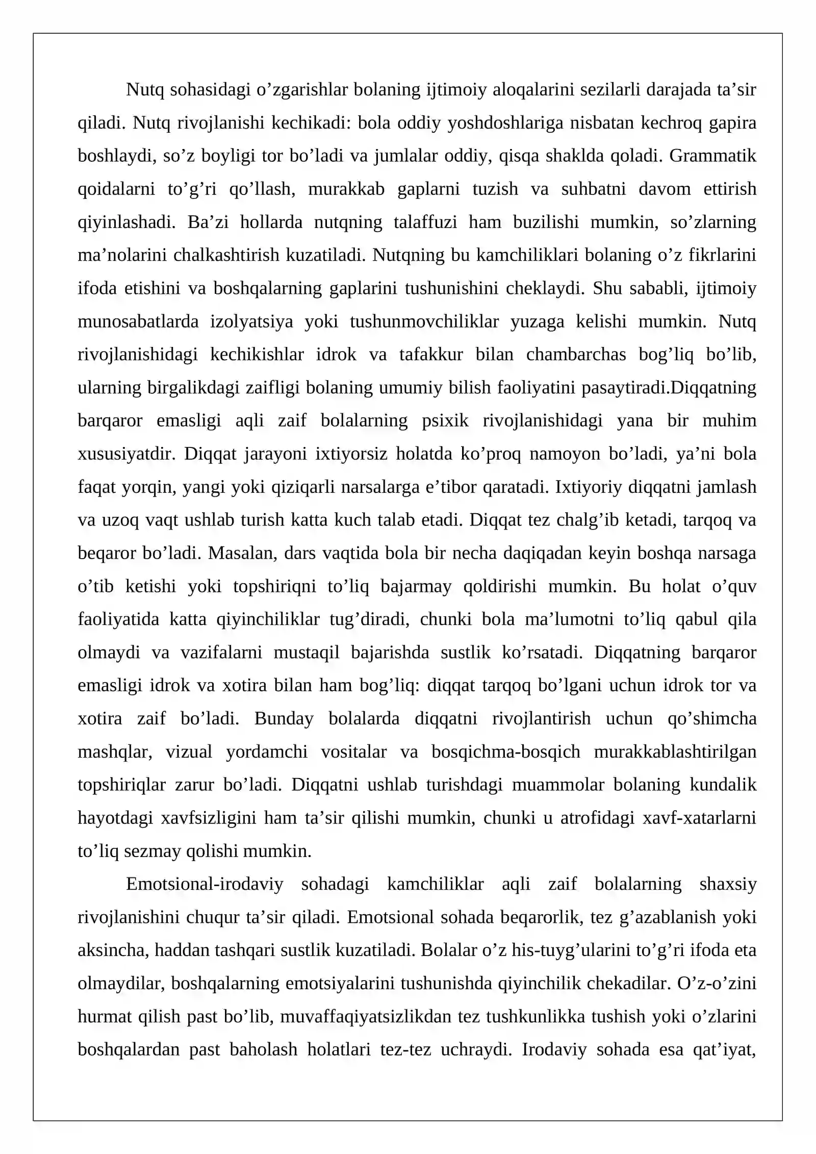 Aqli zaif bolalar faoliyatining o’ziga xos xususiyatlari 4