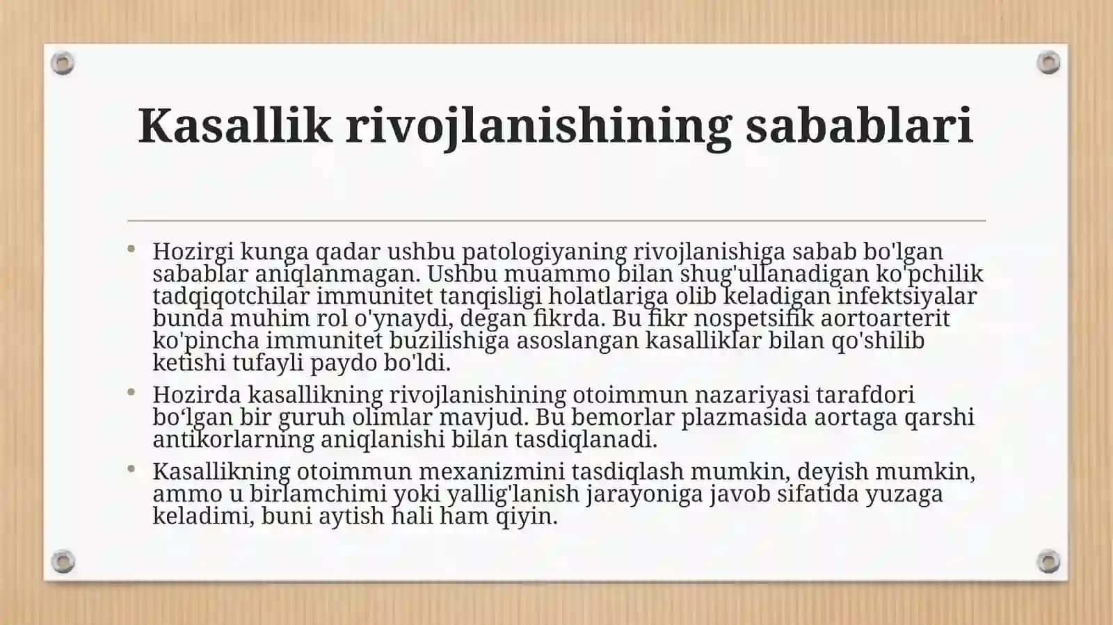 Tizimli vaskulitlar(tugunchali periartrit, nospetsifik aortoartrit, Vegenar granulematoz) 4