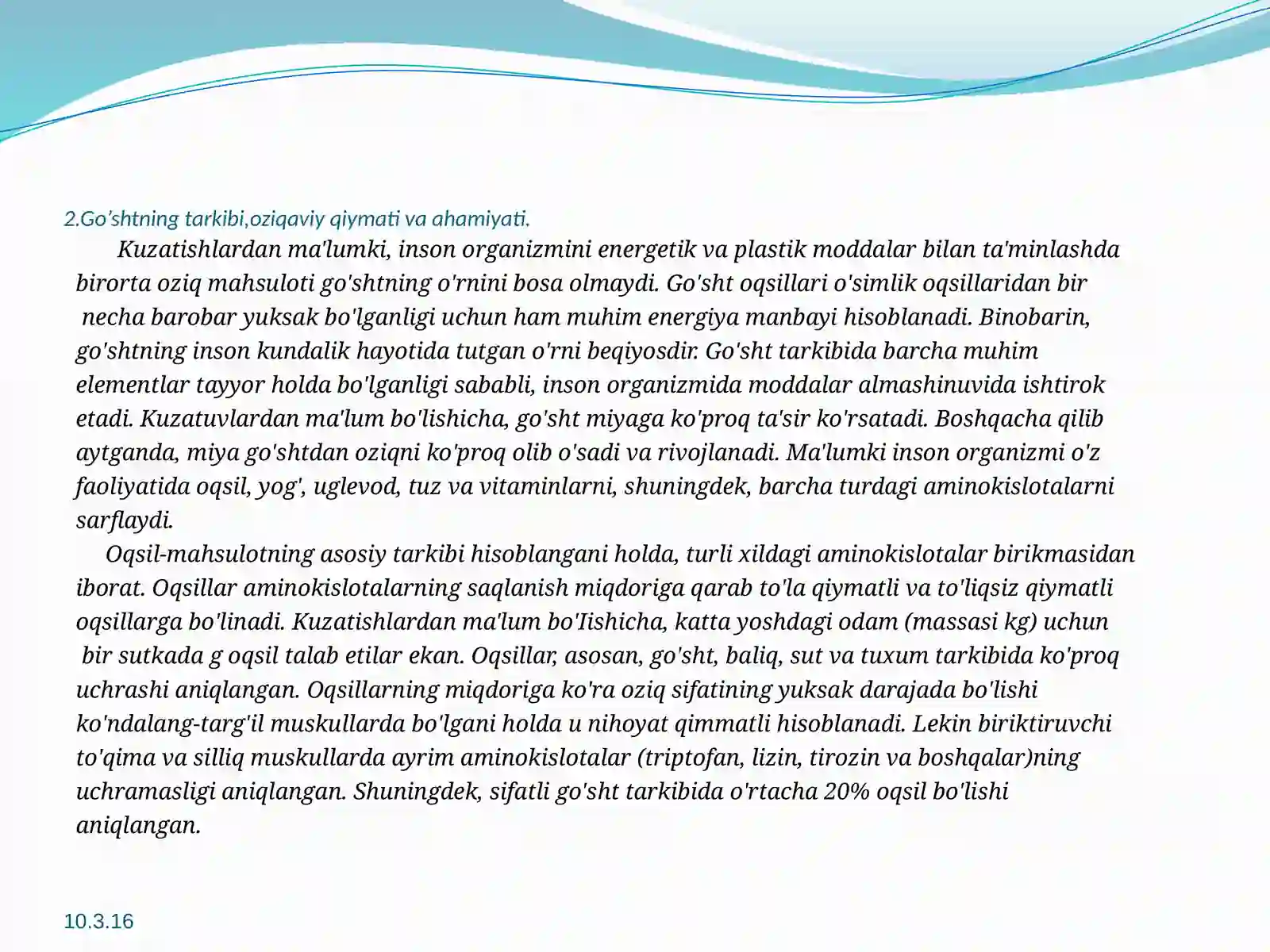 Go’shtmahsulotlari ishlab chiqarish biotexnologiyasi 4