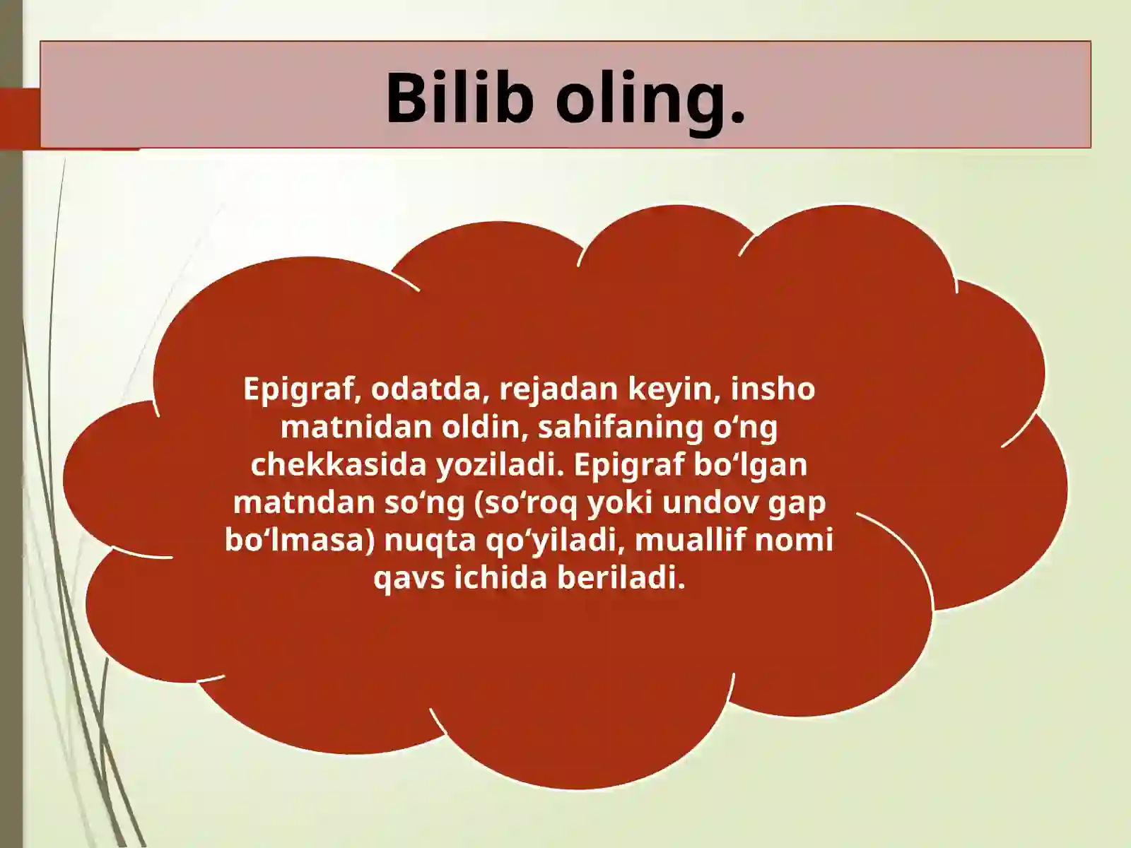 Inshoga epigraf tanlash 8 - SINF 4