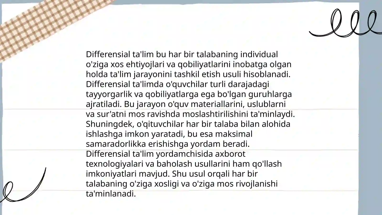 Ruhiy rivojlanishi sustlashgan bolalar uchun differensial va integratsiyalashgan taʼlimning tashkil etilishi 4