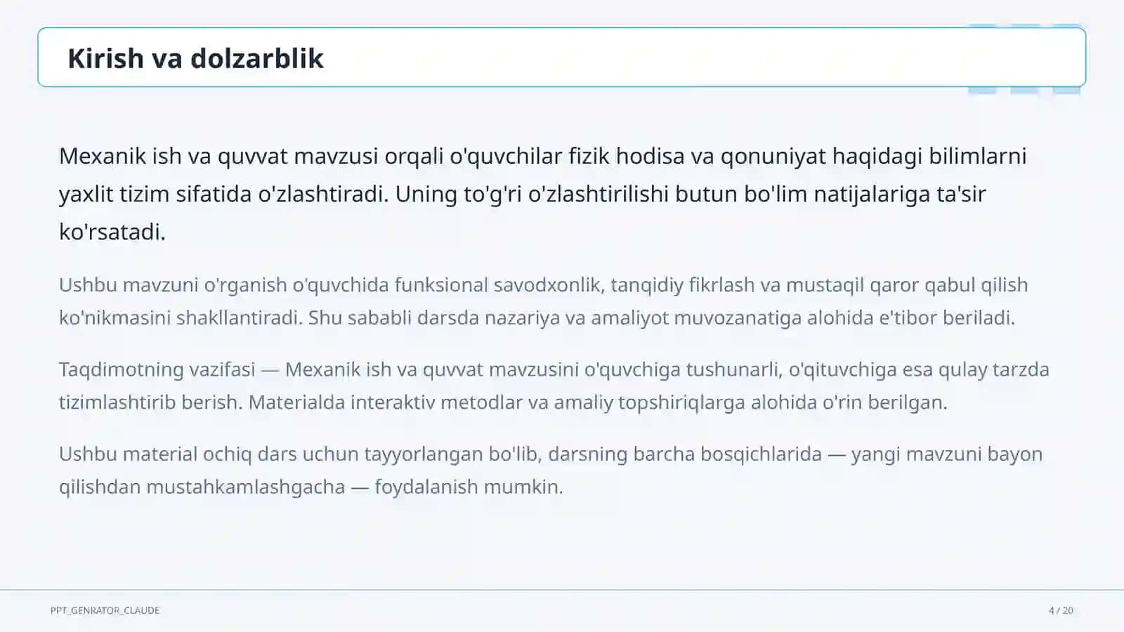 Mexanik ish va quvvat (7-sinf) 2