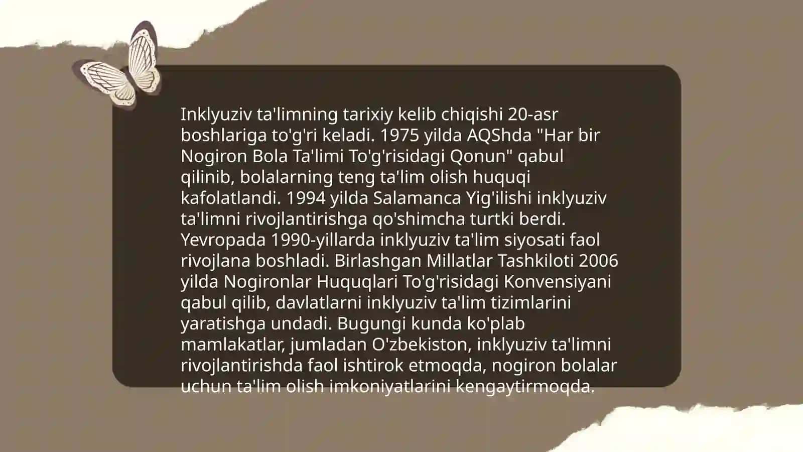 Inklyuziv ta'lim fanining vujudga kelishi va rivojlanishi 4