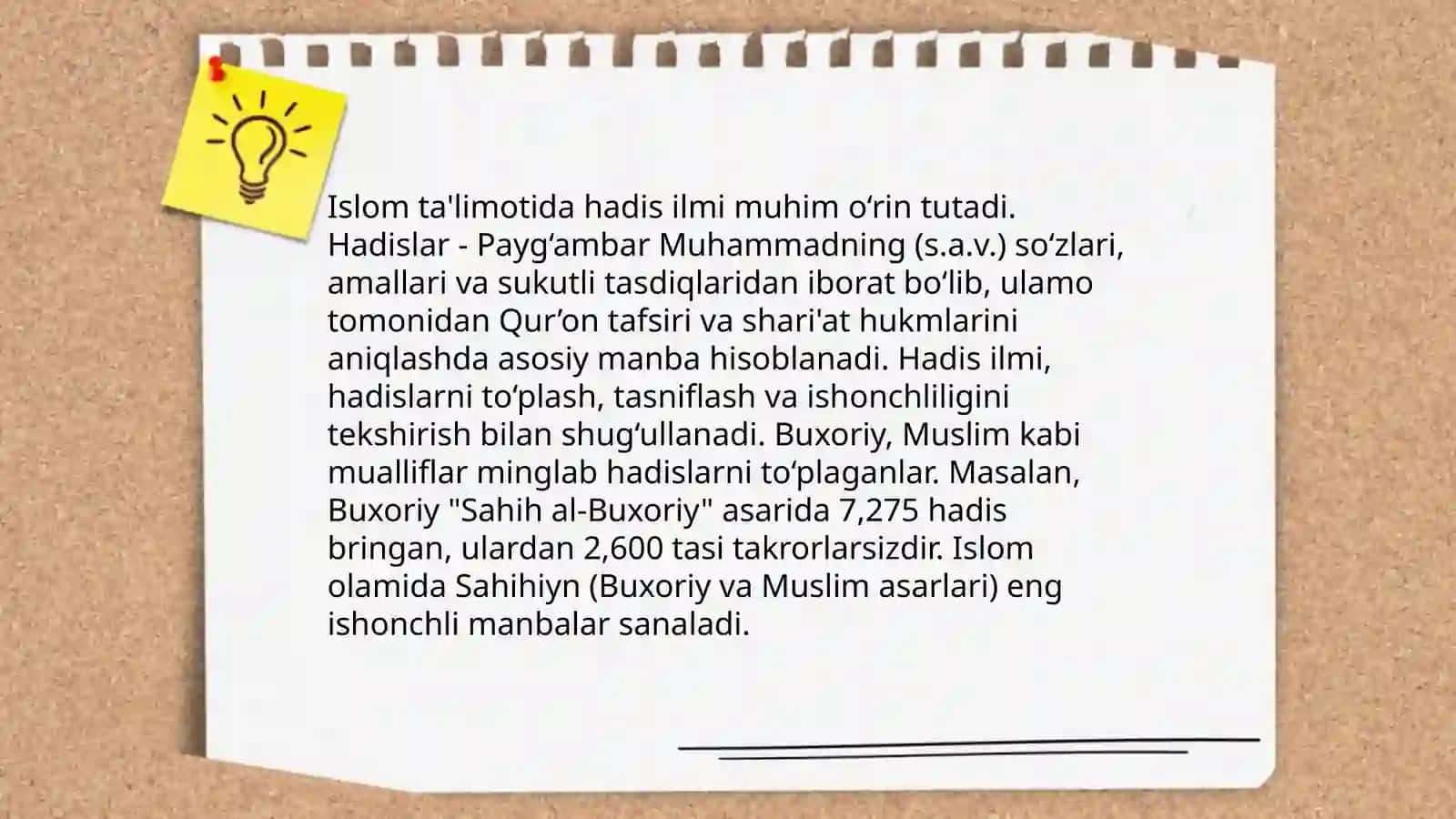 Eng qadimgi yozma yodgorliklarlarda ta’lim tarbiya masalalari. Hadis ilmi va uning tarbiyaviy ahamiyati 4
