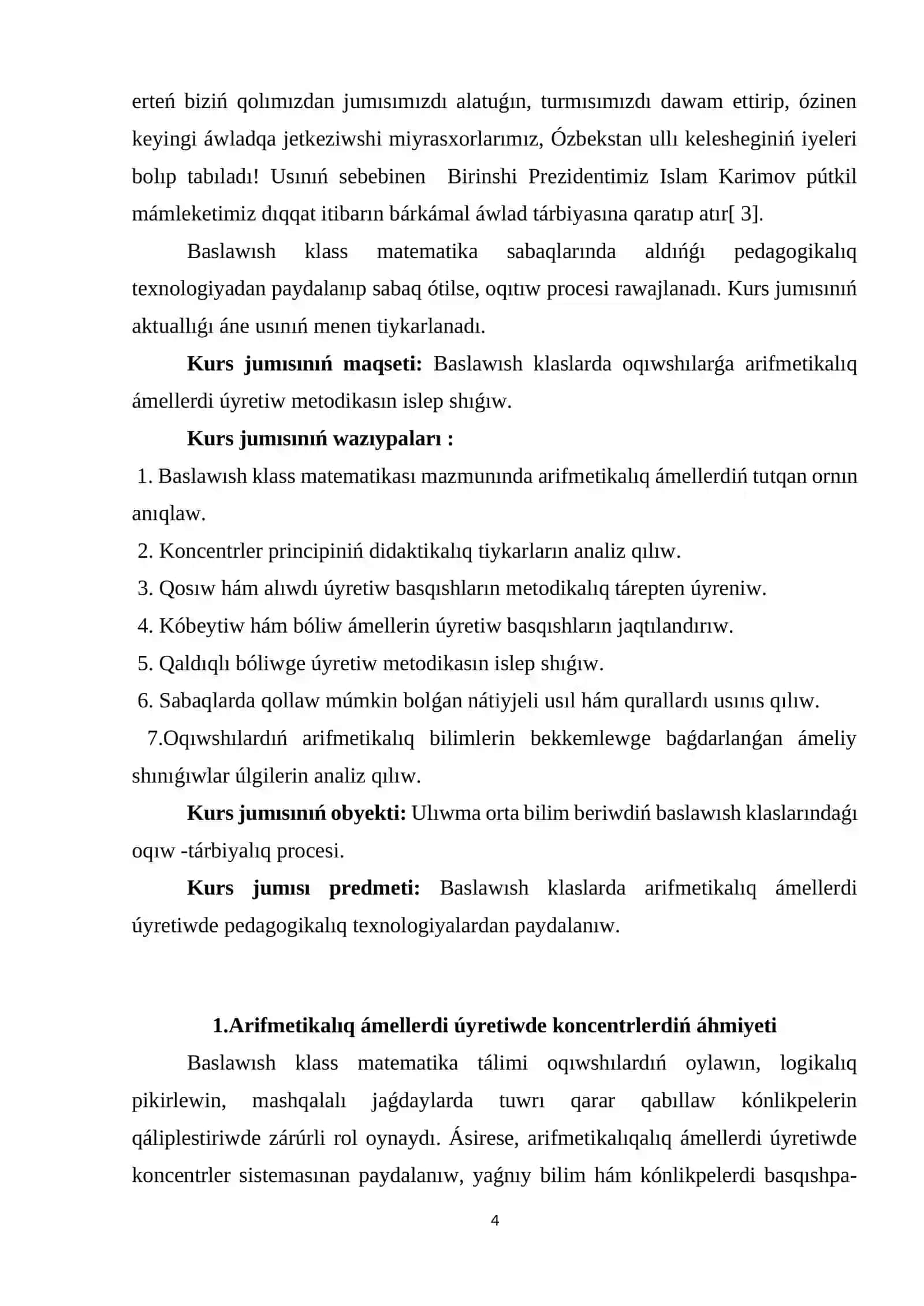 Koncentrler boyınsha arifmetikalıq ámellerdi úyretiw qosıw hám alıw kóbeytiw hám bóliw qaldıqlı bóliwge úyretiw metodikası 4