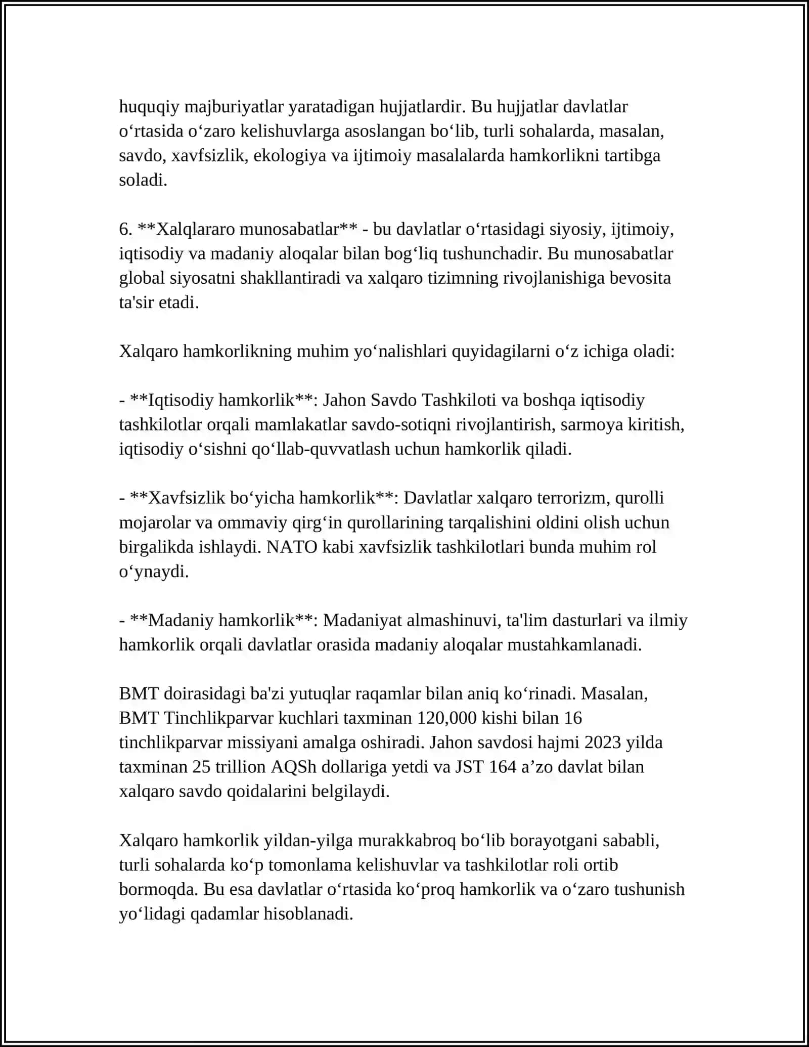 XALQARO BIRLIKLAR TIZIMI 4