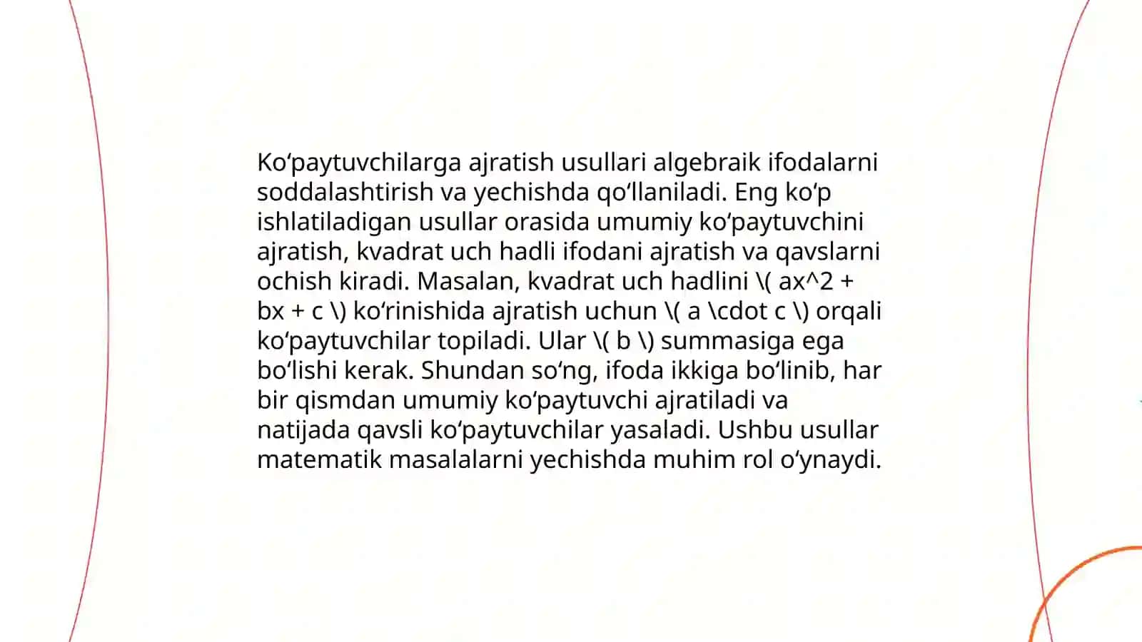 Sonlarni tub ko'paytuvchilarga ajratish "Ekub va Ekuk" o'qitish metodikasi 4