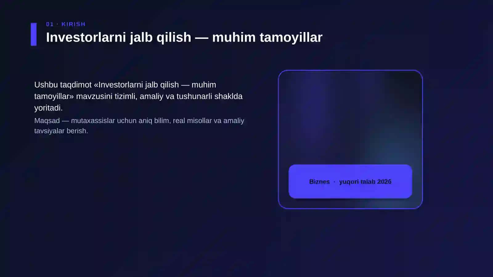 Investorlarni jalb qilish — muhim tamoyillar 4