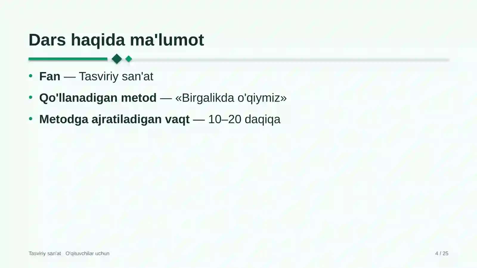 tasviriy san'at darslarida birgalikda o'qiymiz metodidan foydalanish 7230 4