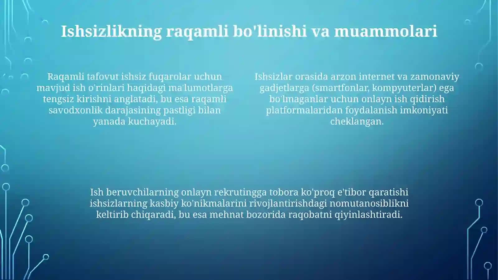 Ishsizlar bilan ijtimoiy ishda texnologiyalar: Muammolar va imkoniyatlar 4