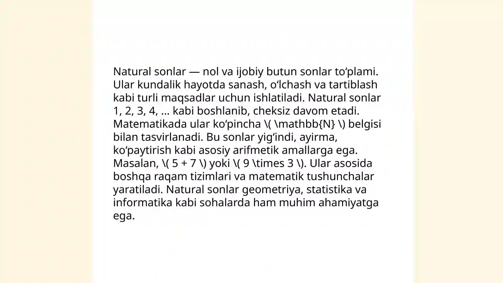 Natural sonlar 4