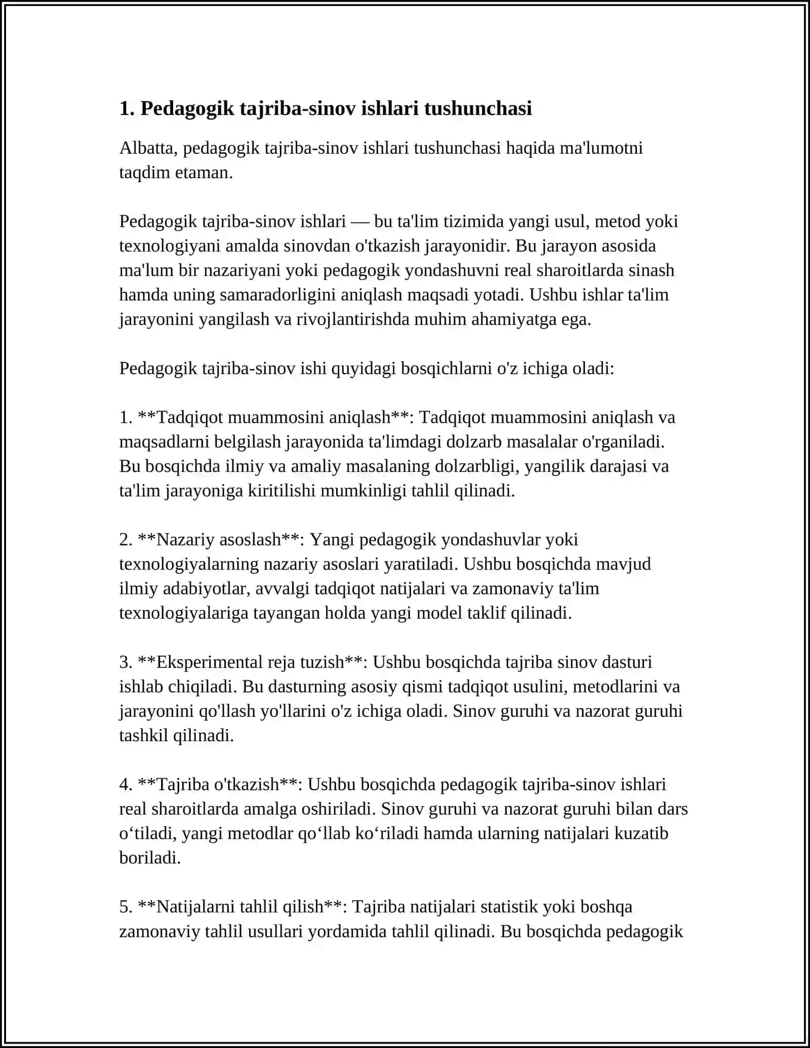 PEDAGOGIK TAJRIBA-SINOV ISHLARI DASTURINI ISHLAB CHIQISH METODIKASI 4