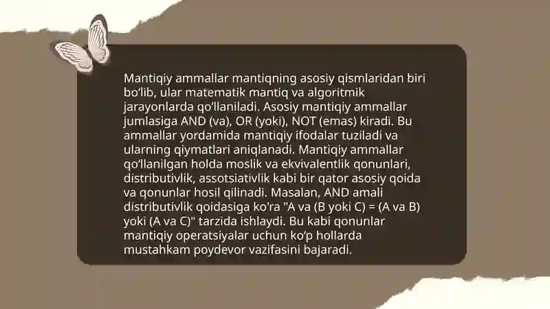 Mantiqiy amallar 4