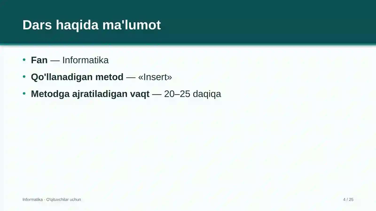 informatika darslarida insert metodidan foydalanish 5382 4