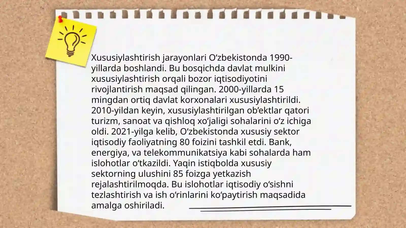 Iqtisodiy islohotlar, xususiy mulkchilikning shakllanishi 4