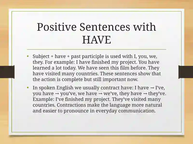 Present Perfect Tense 4
