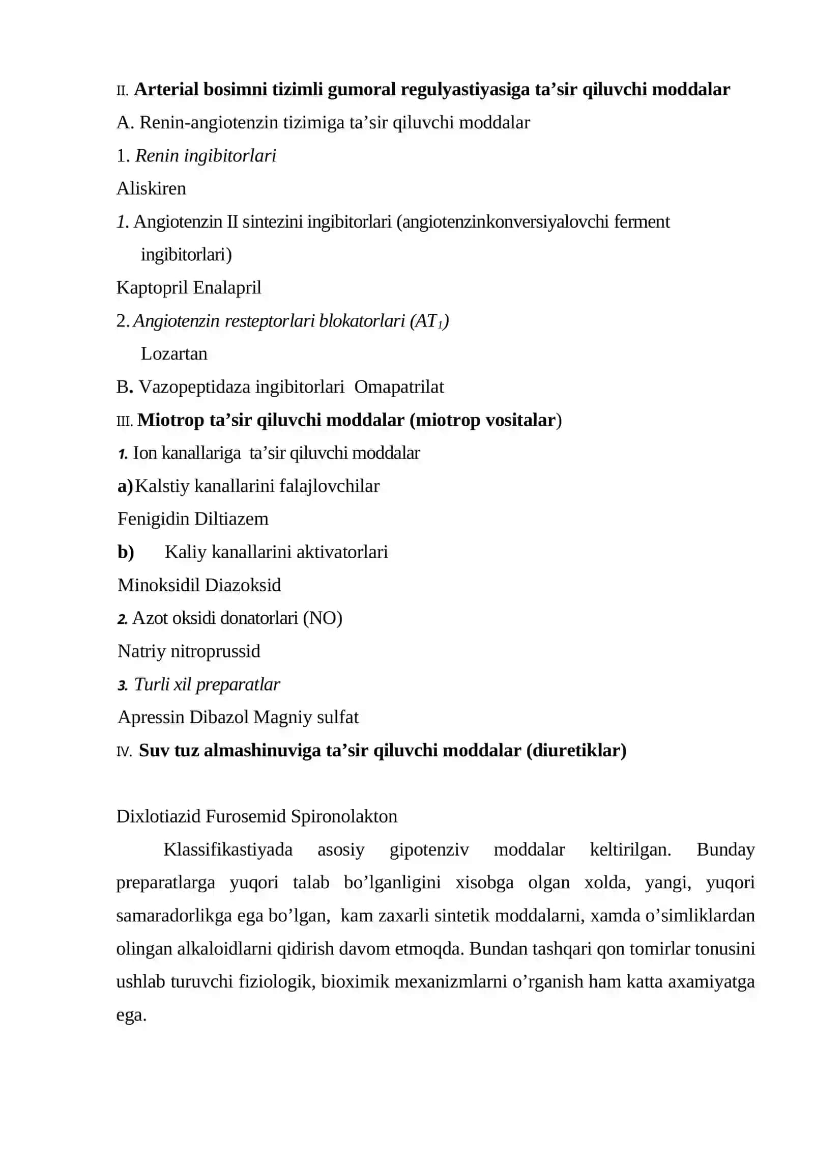 GIPOTENZIV MODDALAR (ANTIGIPERTENZIV MODDALAR) 4