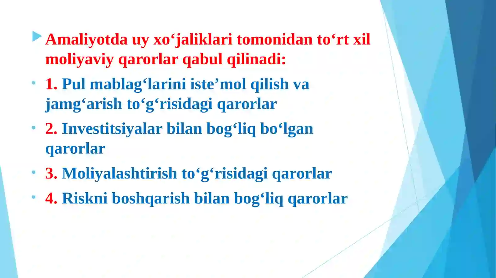 Moliyaviy qarorlar 4