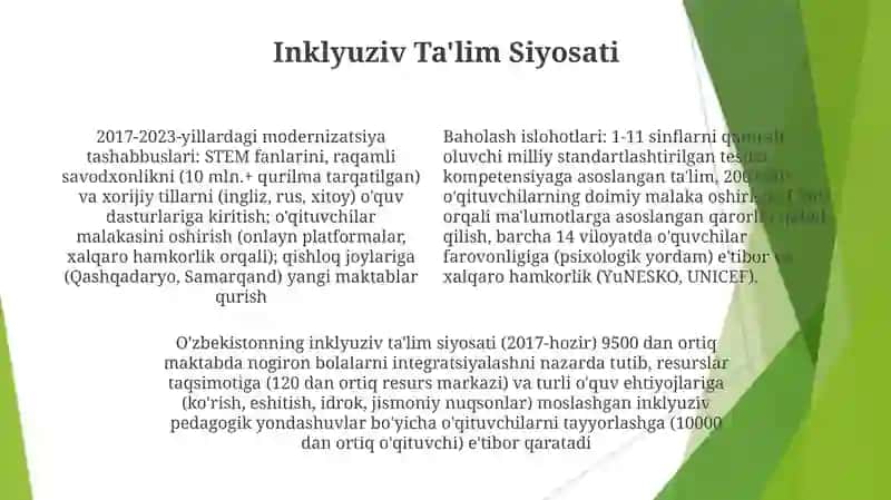 Oʻzbekistonda ta'lim tizimini modernizatsiyalash jarayoni 4
