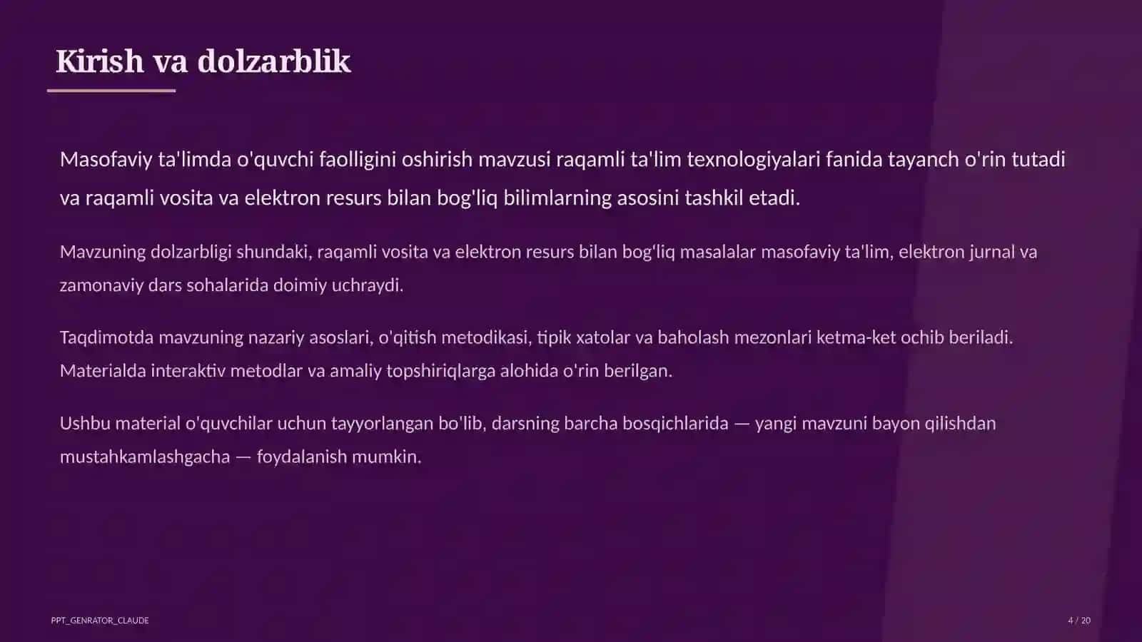 Masofaviy ta'limda o'quvchi faolligini oshirish 4