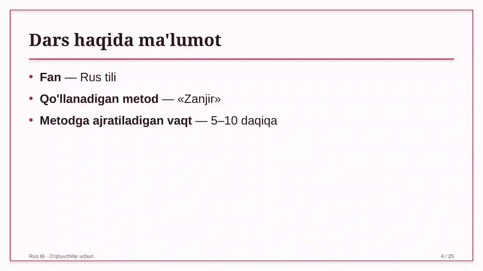 rus tili darslarida zanjir metodidan foydalanish 2943 4