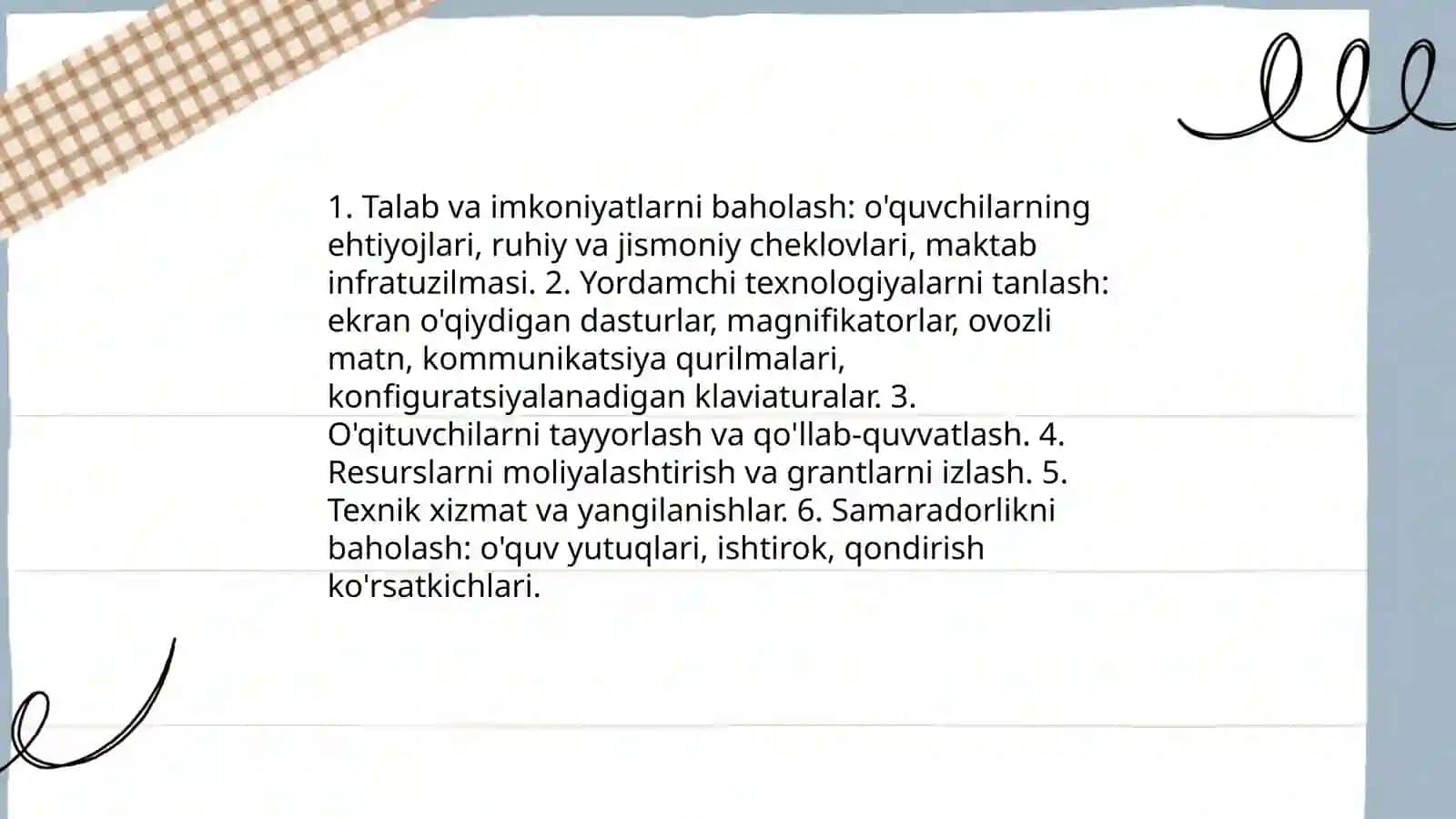 Inklyuziv taʼlimda oʻquv-tarbiya jarayonining samaradorligini oshirish usullarini mustaqil izlash 4