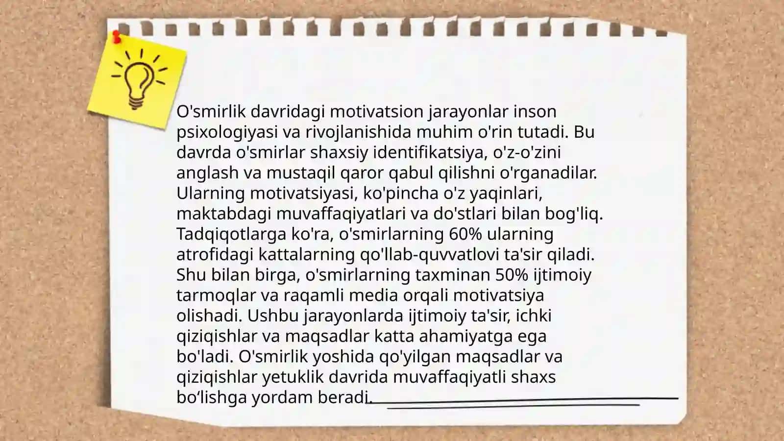Shaxs rivojlanishining turli davrlarda motivatsion jarayonining ahamiyati 4