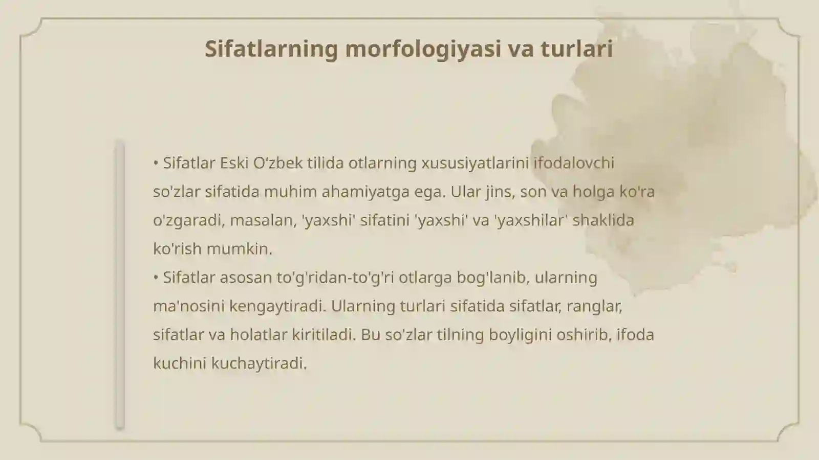Eski Oʻzbek tili morfologiyasi 4